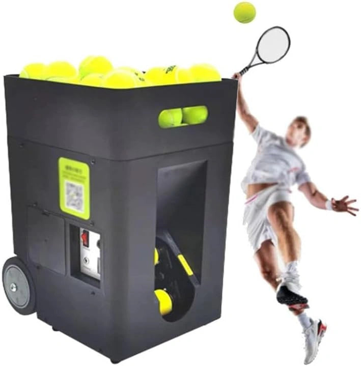 Machine de Lancement de Balle de Tennis Portable, 50 balles, Machine de Lancement de Balle Automatique Intelligente, avec télécommande et Application