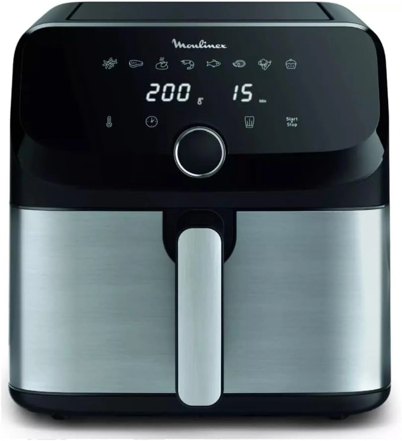 Moulinex Easy Fry Mega, capacité extra-large 7,5 L, jusqu'à 8 personnes, 8 programmes préréglés, EZ855D, friteuse à air, taille compacte