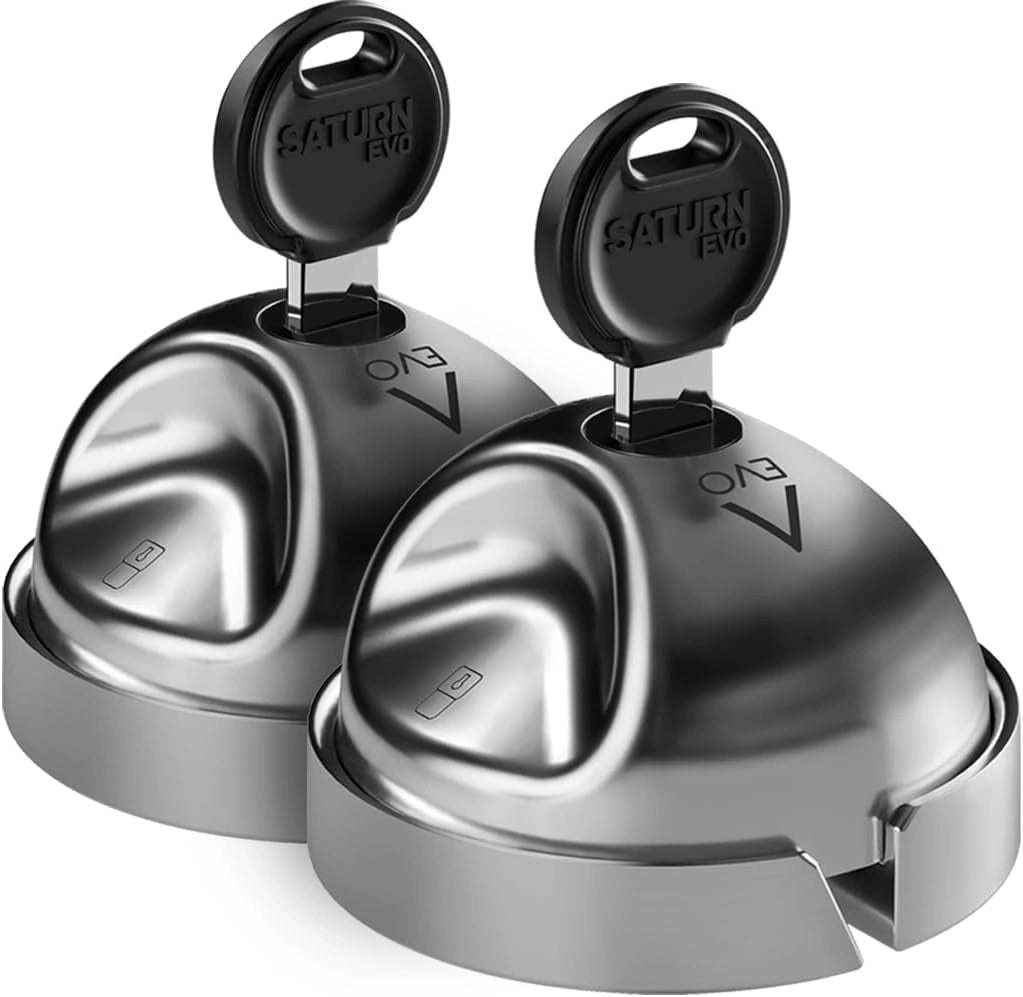 DAKEN Saturn Evo Double - Lot de 2 Serrures Antivols Robustes pour Véhicules Utilitaires, Acier Inoxydable, Verrouillage Manuel