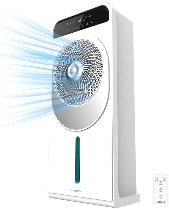 Cecotec - Rafraîchisseur d'Air EnergySilence 5000 Cool Wave - 65 W, Capacité de 3.5 L, 3 Vitesses et 2 Modes, Oscillation Automatique à 70º
