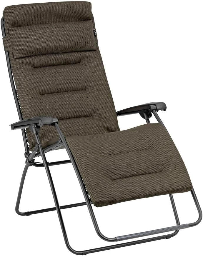 Lafuma MOBILIER - Fauteuil Matelassé Relax Zéro Gravité RSX Clip XL - Chaise Longue Multiposition Pliante Jardin et Intérieur -Toile AirComfort