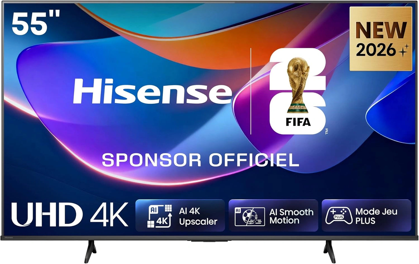 Hisense 55 inch 55A6N 4K UHD Dolby Vision HDR VIDAA Smart TV with Youtube, Channel +(2024 Model), Netflix, Disney