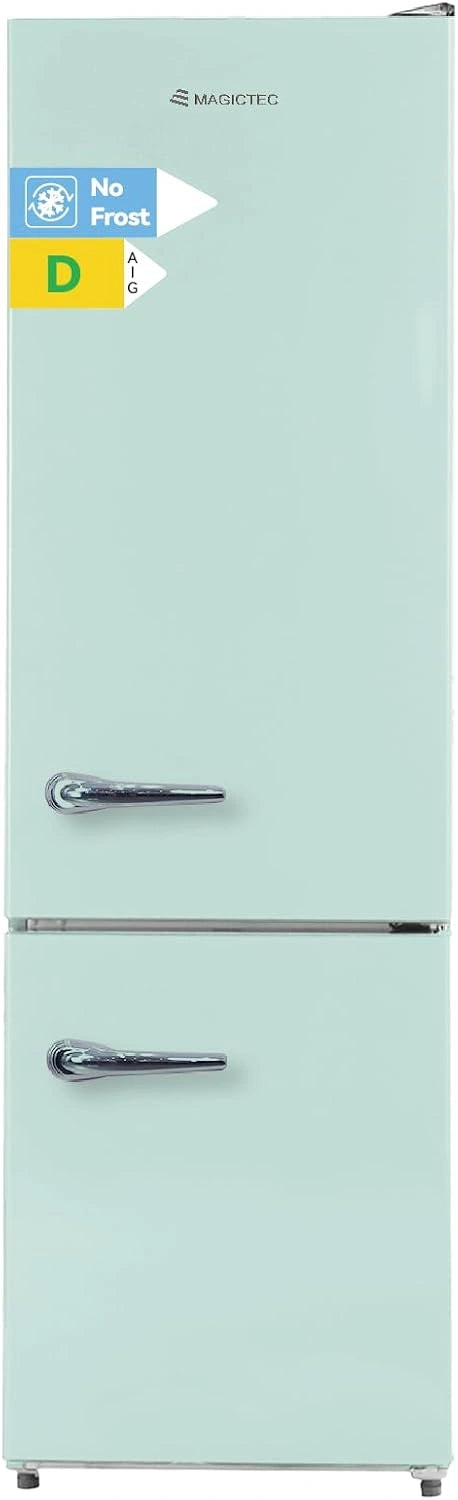 magictec Frigo vintage, Vert matcha, H. 179 cm, 236 L (168 L/68 L), Retro réfrigérateur congelateur, Total No Frost, Combiné refrigerateur congélateur
