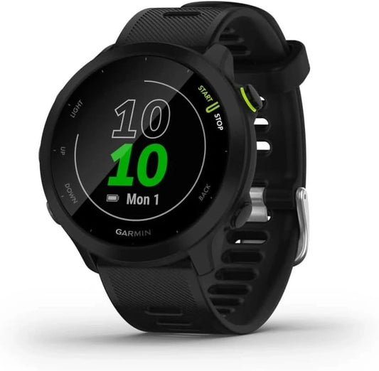 Garmin Forerunner 55 - Montre GPS Multi-activités Running avec Fonctions d'Entrainement Coach et Cardio au Poignet, Noir - Boîtier 42 mm