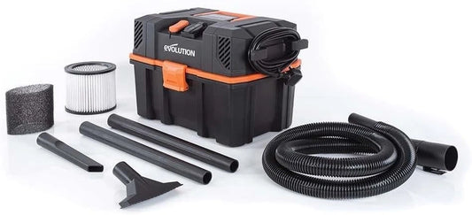 Evolution Power Tools Aspirateur Eau Et Poussière, Fonction de soufflage - Filaire - R15VAC, Portable Et Léger, Avec Prise De Courant