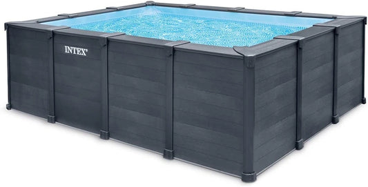 Intex - 26396GN - Kit Piscine Tubulaire rectangulaire Graphite (L) 4,00 x (l) 3,00 x (h) 1,24 m