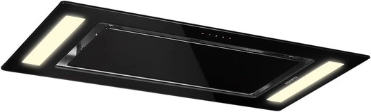 Klarstein Remy Hotte Aspirante 90 cm, Classe A, Noir, 609 m³/h, 230 W, 3 Vitesses, Hotte Sous Meuble avec Filtre, Commande Tactile et Télécommande