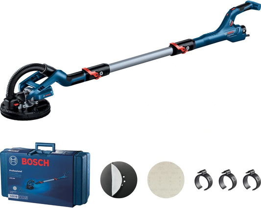 Bosch Professional ponceuse plaquiste GTR 55-225 (550 W, Ø de plateau de ponçage 215 mm, avec 1 disque abrasif M480, 3 clips de câbles