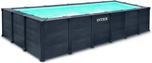 Intex - 26398GS - Kit Piscine Graphite Rectangulaire Tubulaire (L) 6,00 x (l) 3,00 x (h) 1,24 m