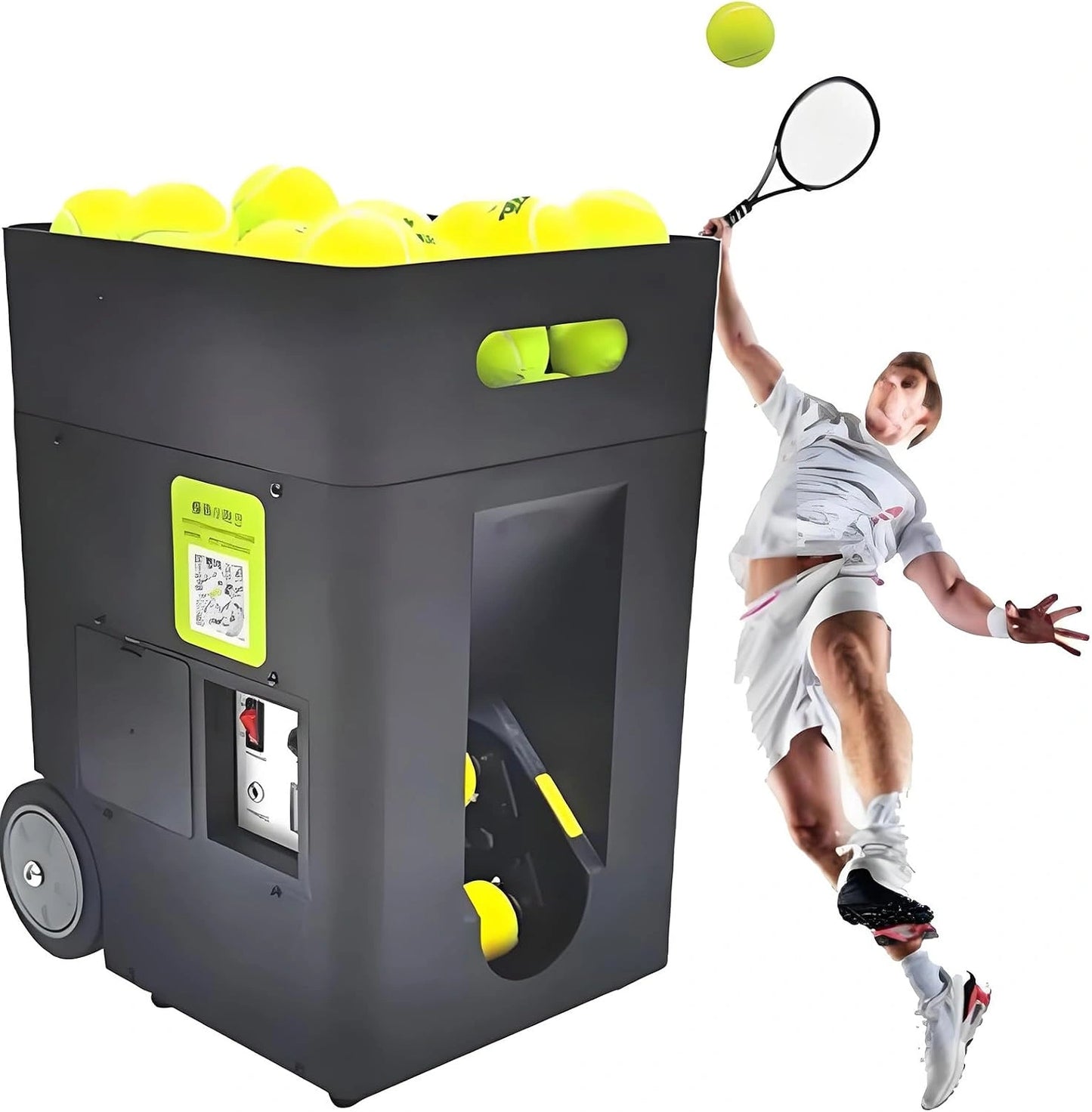 Machine de lancement de balle de tennis portable, 50 balles, machine de lancement de balle automatique intelligente, avec télécommande et application