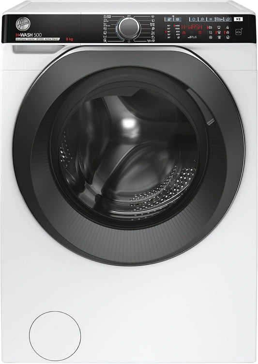 Hoover H-WASH 500 HWPV 48AMBC/1-S I Machine à laver à chargement frontal 8 kg I Commande intelligente avec Wi-Fi + Bluetooth I Fonction vapeur