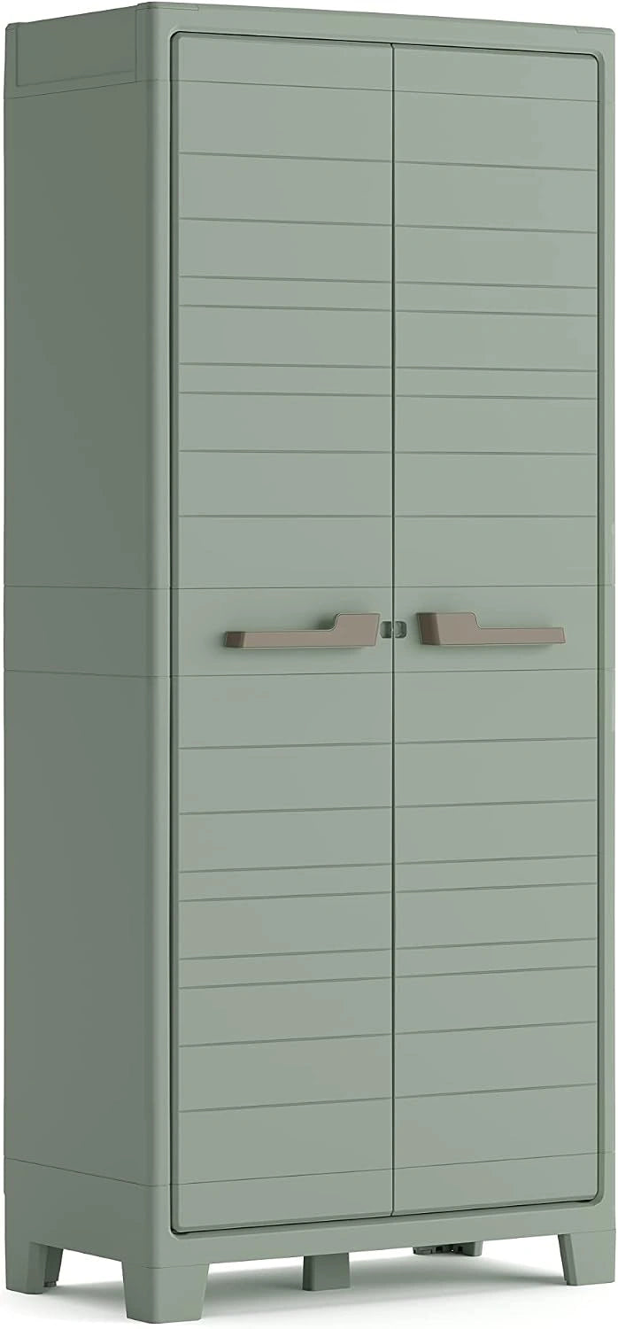 Keter Armoire Haute Planet extérieur en Résine Multifonctions pour Intérieur et Extérieur - Étagères et Pieds Ajustables - Canessable - 80 x 44 x
