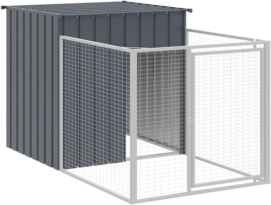 vidaXL Niche pour Chien avec Cour Anthracite 110x201x110 cm