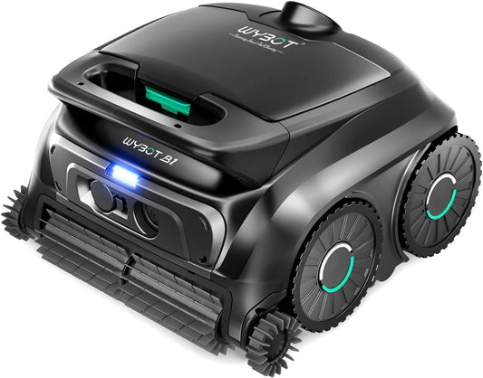 WYBOT B1 Robot de Piscine sans Fil Fond Et Parois 120 Min d'Autonomie, Noir, 2 Brosses Latérales, Intelligent