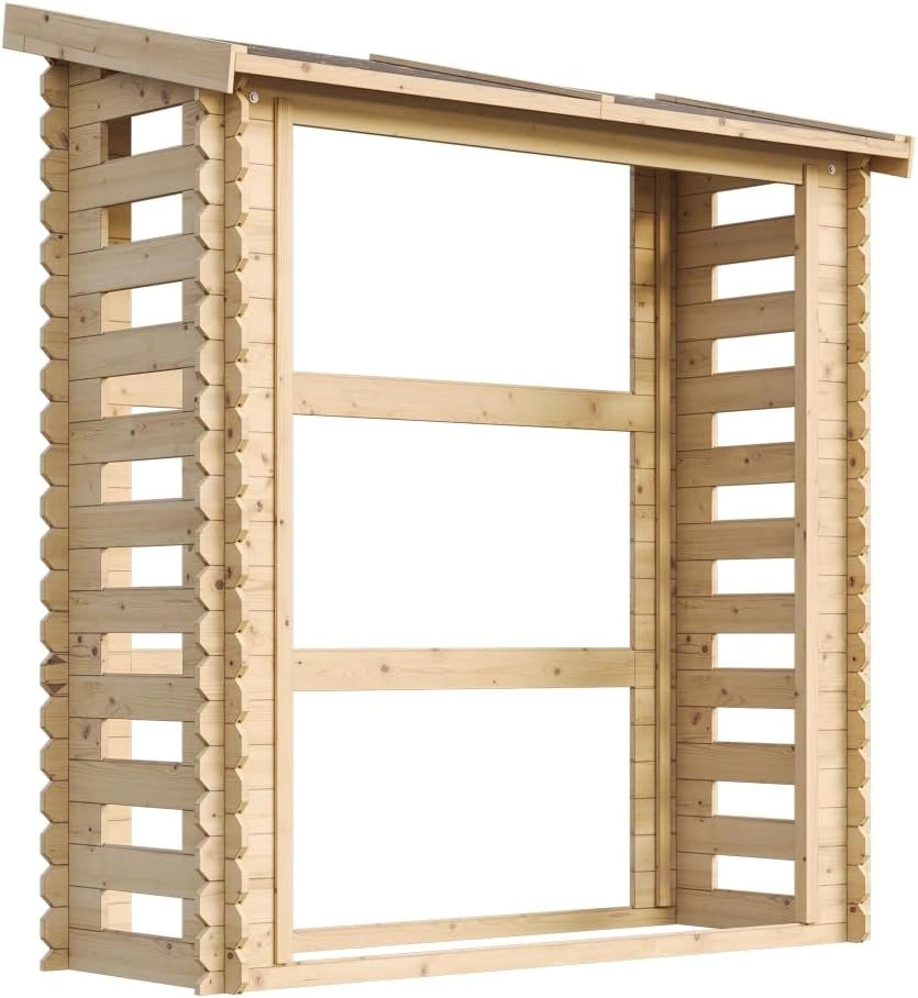 TIMBELA M201 Abri à bûches -l86xL184xH200 cm/ 0.9 m2 - Abri De Stockage du Bois et Range bûches extérieur