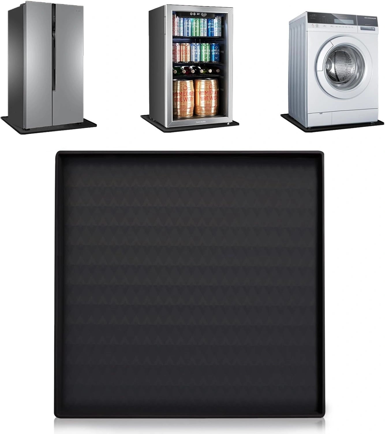Tapis pour réfrigérateur 60x60 cm, lave-vaisselle, armoire à vin, bac de gouttière surélevé pour le réfrigérateur