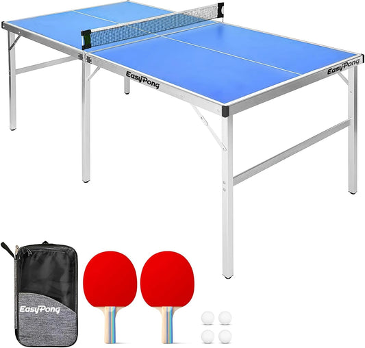 EasyPong, 182x91 cm, 2 Raquettes + 4 Balles, 100% Fun, Table de Ping Pong, Qualité Premium, Facile à Transporter, Table Tennis, Stable, OriginalCup