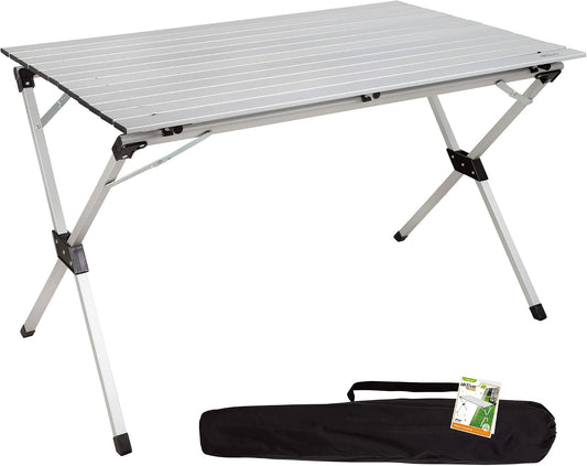 AKTIVE Camping - Table de Camping Pliante 6 Places, 110 x 70 x 70 cm, Table de Camping Pliable Légère et Résistante, Aluminium