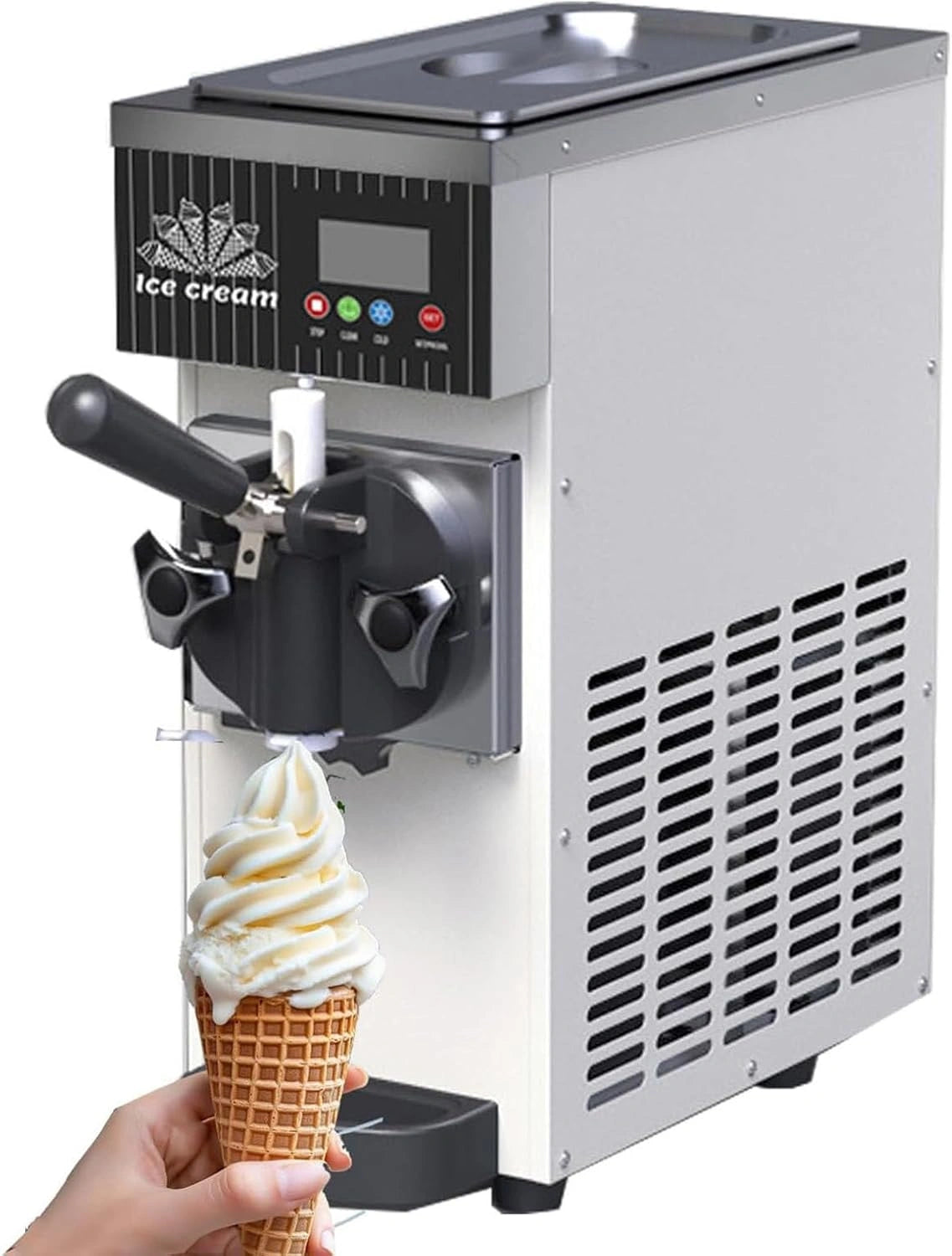 Machine à glace italienne professionnelle et domestique, 4–5 kg/h, écran LCD, fonction de précooling, nettoyage automatique
