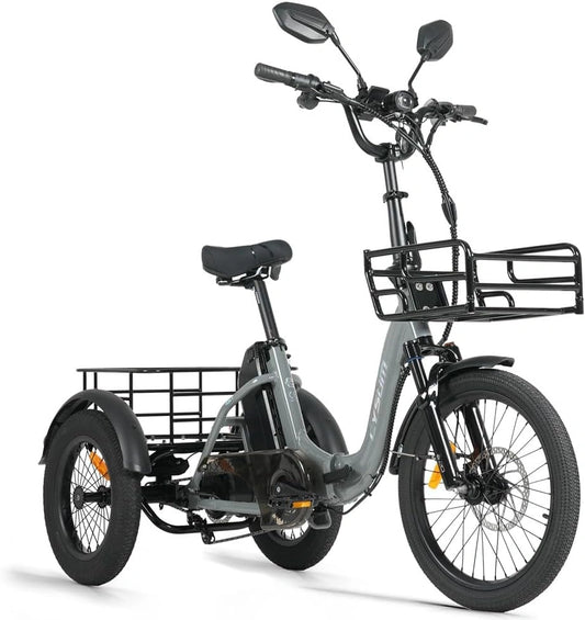 Tricycle électrique Antgooat AG1 Pro - Vélo électrique pliable pour adulte - Batterie 48 V 20 Ah - Autonomie jusqu'à 150 km - Porte-bagages avant