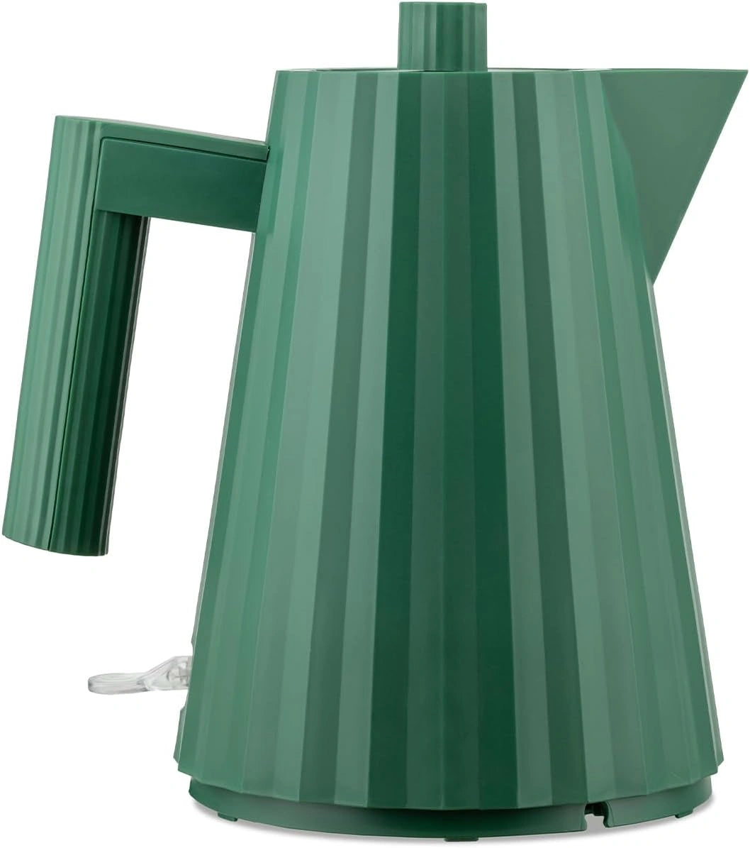 Alessi Plissé MDL06/1 GR - Bouilloire Électrique Design, Vert, Fiche Européenne 2400 W, 100 cl, en Résine Thermoplastique