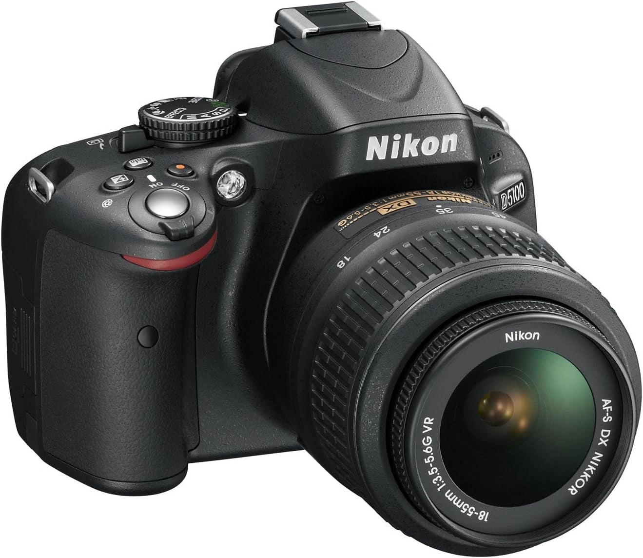 Nikon D5100 Appareil photo numérique Reflex 16.2 Kit Objectif VR 18-55 mm Noir, 3 pouces, 15,6 mm