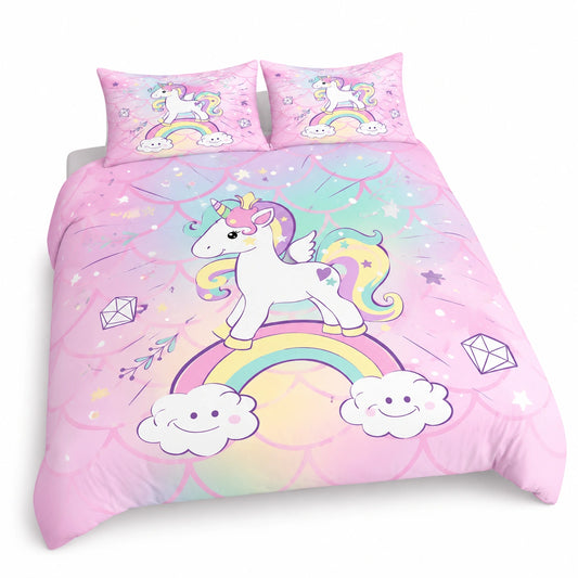 ensemble-de-literie-enfant-theme-animaux-et-arcenciel-200x200cm-ndexqf1451ml