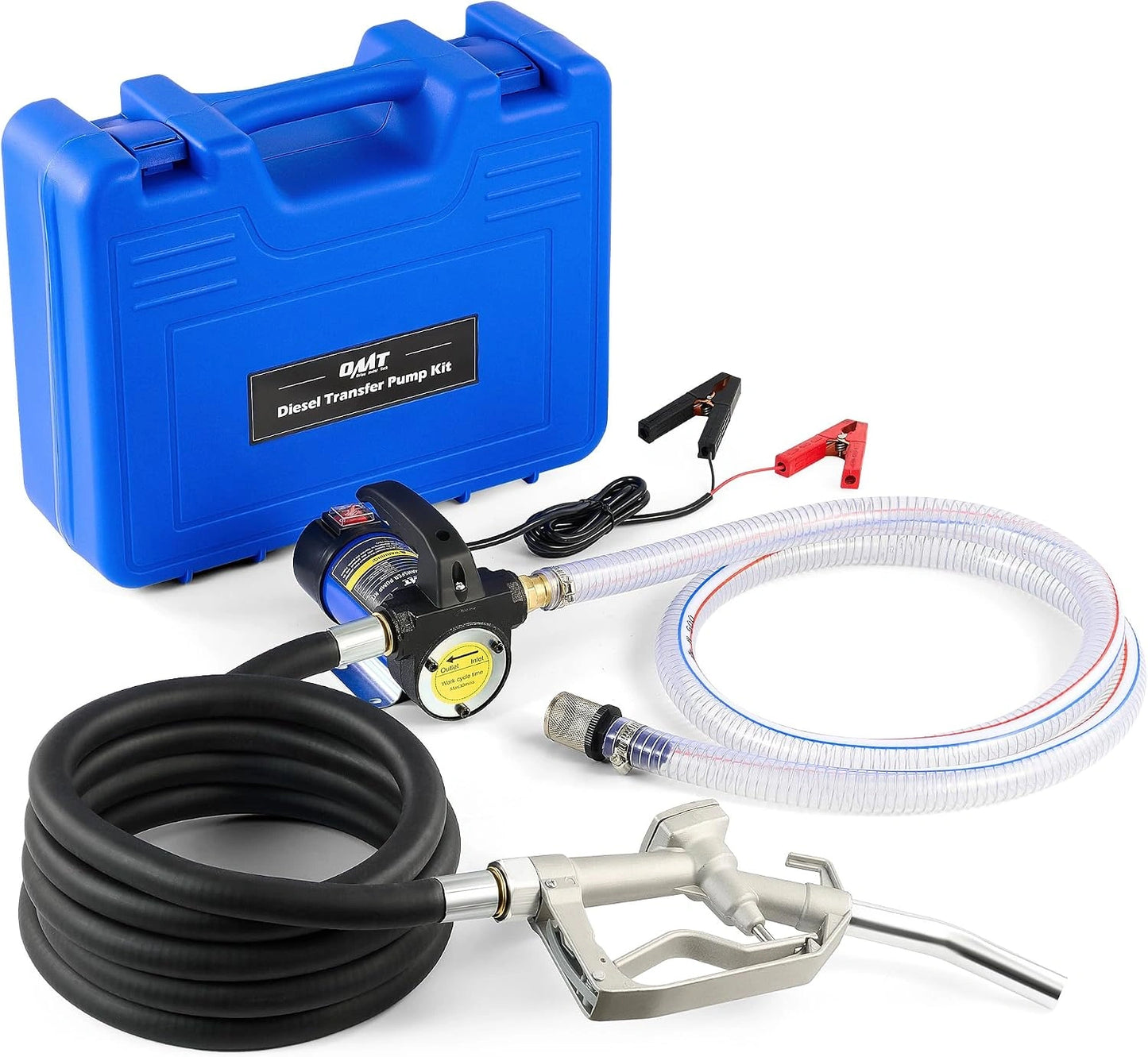Orion Motor Tech Kit de Pompe de Transfert Diesel, Pompe de Transfert de Carburant 12 V avec Buse et Tuyaux, Extracteur d'Huil