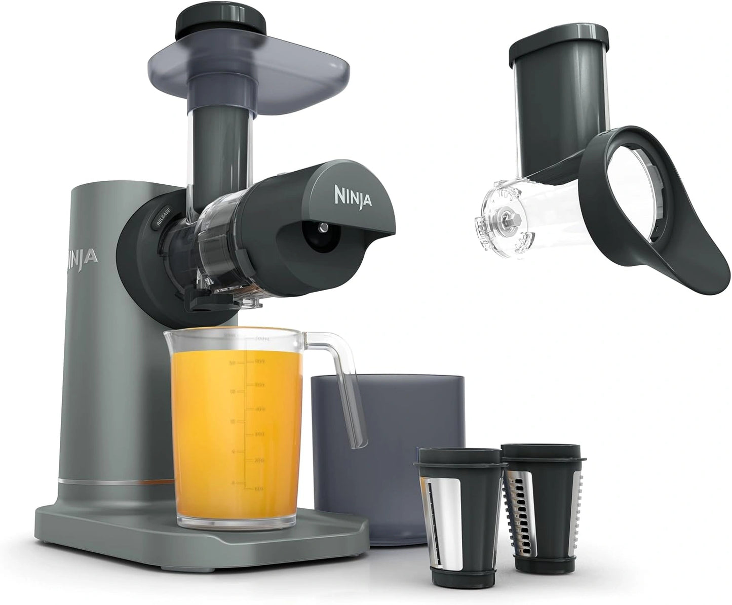 Ninja Extracteur de jus à froid 3 en 1, pièces amovibles compatibles lave-vaisselle. Gris, carafe de 700 ml JC152EU