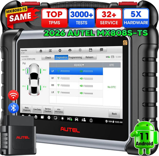 Autel MX808S-TS Valise Diagnostic Auto: Outil TPMS Voiture, 3K+ Tests Actif, 2026 Niveau Programme TPMS Égal de MK808S-TS MK900TS, 28+ Services, OS11