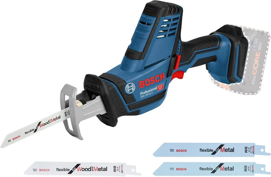 Bosch Professional 18 V System scie sabre sans-fil GSA 18 V-LI C (version Compact avec 1 lame S 922 AF, 2 lames S 922 HF)