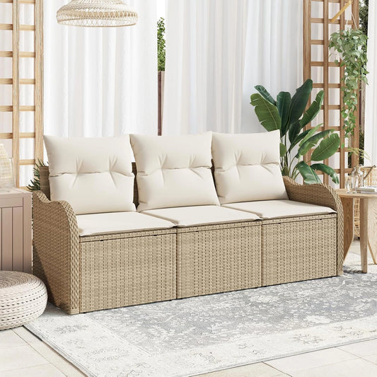 Générique Ensemble de canapé de Jardin 3 pièces avec Coussins Beige en Poly rotin., 24.9 KG, 3345561, Mobilier de Jardin, Salons de Jardin, Meubles