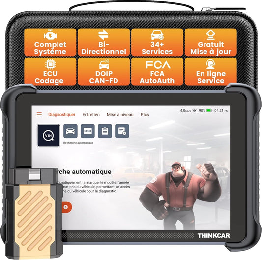 thinkcar 689BT Valise Diagnostic Auto, Scanner OBD2 Bidirectionnel avec Codage ECU, 34 Services, Outil de Diagnostic Automobile Tous Systèmes