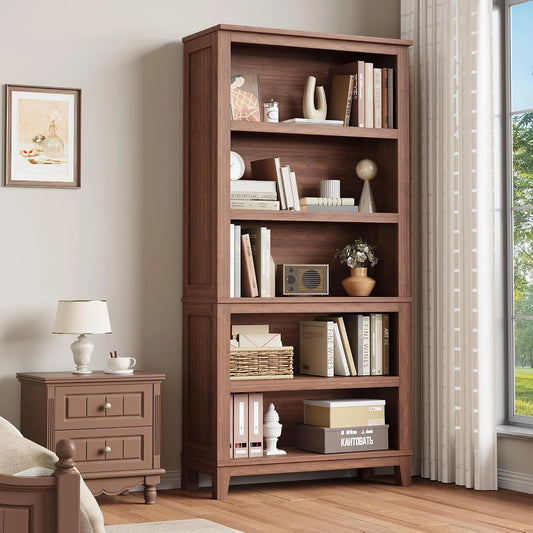 Bibliothèque Étagère à 5 Niveaux, 80x30x181 cm, Meuble de Rangement en Bois MDF Robuste, Grande Capacité pour Salon Bureau Chambre