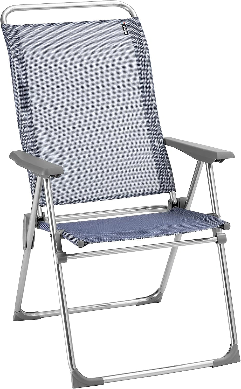 Lafuma Mobilier ALU Cham Chaise, Fabriqué en FRANCE - Garantie 5 ans - Bleu - Dossier haut ergonomique 5 positions, 62,5 x 67 x 111 cm, Océan II