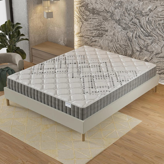 NOVEMBER- Matelas Eliha 140x190 cm- Technologie Hybrid: Ressorts ensachés + Mousse HDensité-Épaisseur 20 cm- Soutien Tonique et indépendance